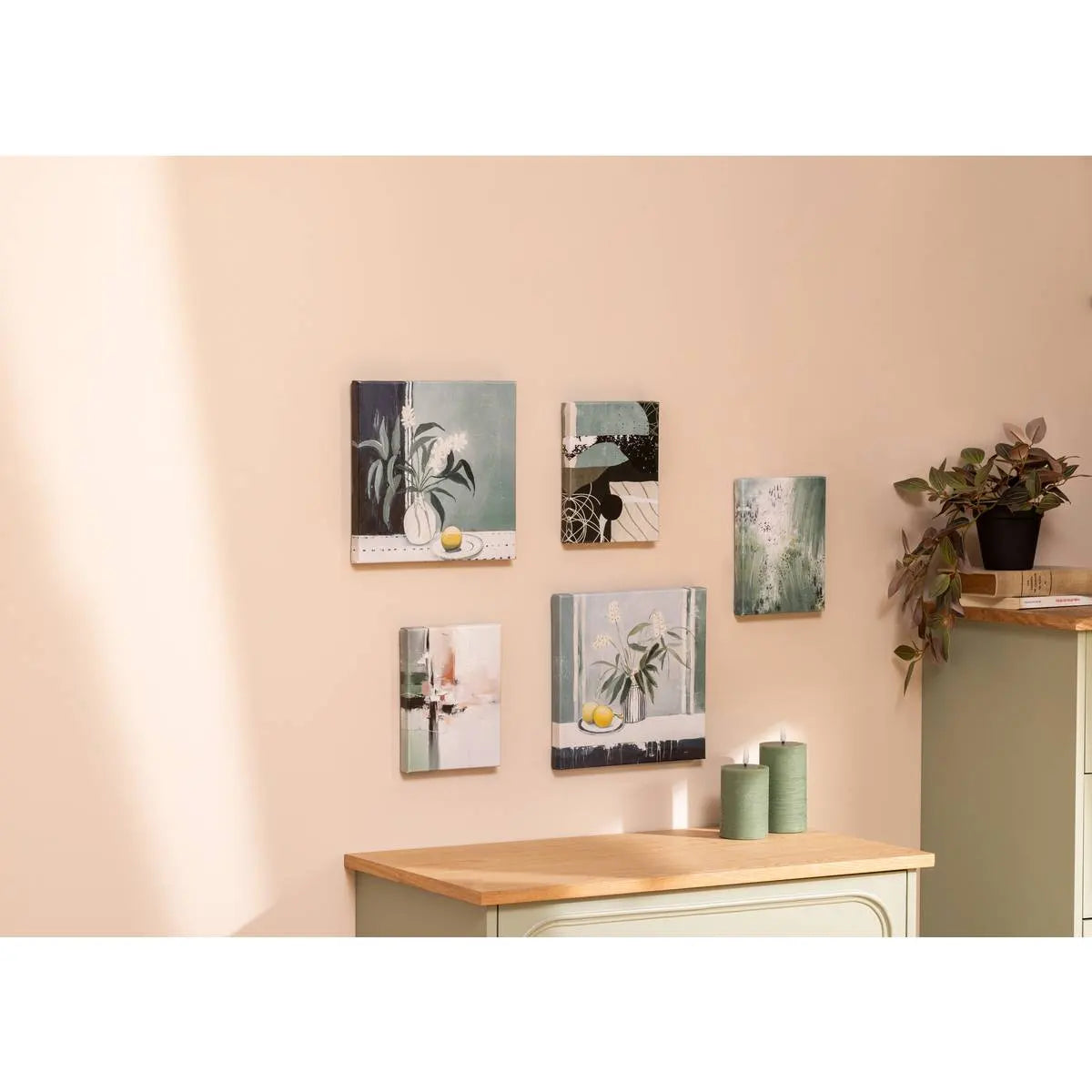 Tablou înrămat Atmosphere Cynthia, ghivece de flori, set de 5