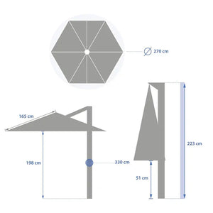 Градински чадър със странична стойка Hesperide Naulia, Цвят Шисти, 3.3 m