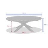 Masă de grădină rotundă Hesperide Oraclion, aluminiu, 12 locuri