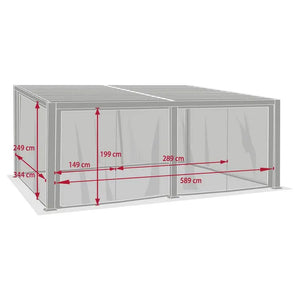 Комплект завеси за пергола Hesperide Avila, Цвят Шисти, 6 броя