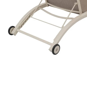 Шезлонг с колелца Hesperide Jimani, Алуминий, 77 cm, Звезден анасон/Глина