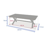 Masă de grădină extensibilă Hesperide Axiome, aluminiu, 12 locuri