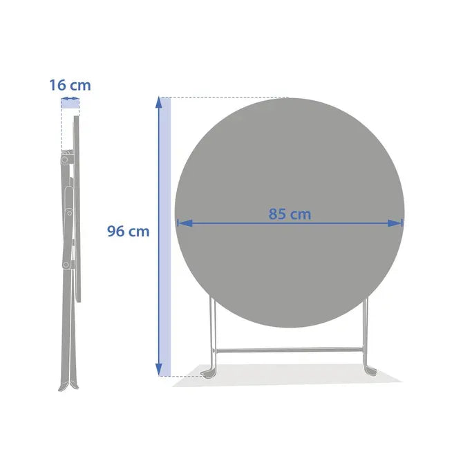 Masă rotundă de grădină Hesperide Greensboro, grafit