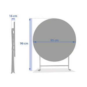 Masă rotundă de grădină Hesperide Greensboro, grafit