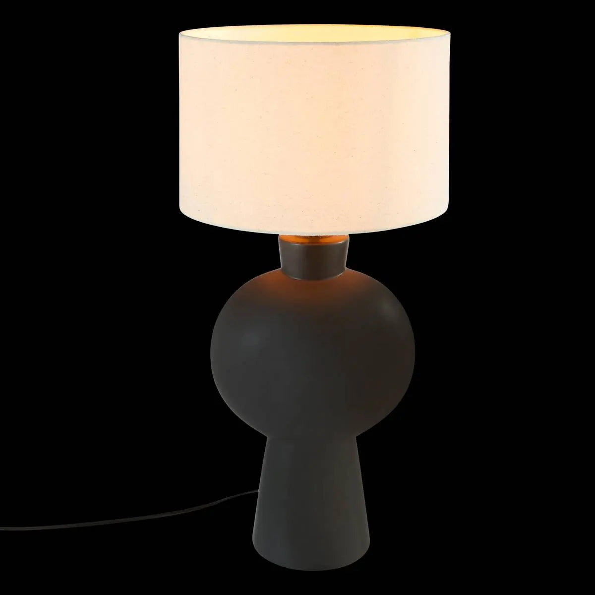 Lampă de masă atmosferă Yulia, Înălțime 59 cm, Ceramică neagră