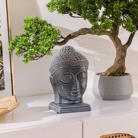 Figură decorativă Atmosferă Yola, Ceramică, Albastră, 23 cm