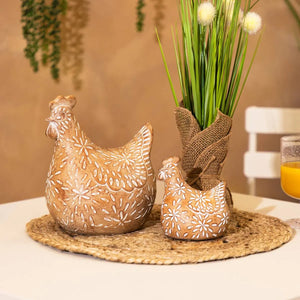 Figurină decorativă Atmosphera Linda, rășină bej, 11 cm