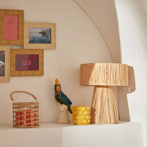 Lampă de masă Atmosphere Orange, 34 cm, Rafie