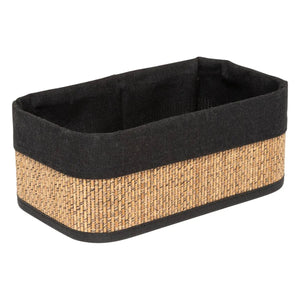 Set de 3 coșuri de depozitare 5five, Bambus și material textil, Negru