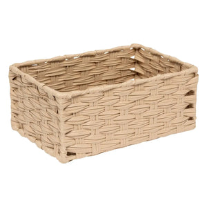 Set de 3 coșuri de depozitare 5five Tresse, PE, Înalte, Bej