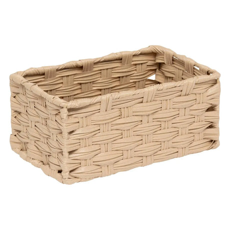 Set de 3 coșuri de depozitare 5five Tresse, PE, Înalte, Bej