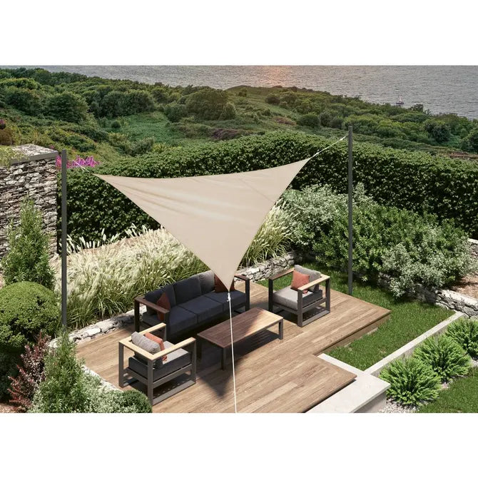 Слънцезащитно платно Hesperide Curacao Solar, Триъгълно, Пшеница, 3x3x3 m