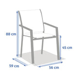 Scaun de grădină pentru masă Hesperide Essentia, aluminiu