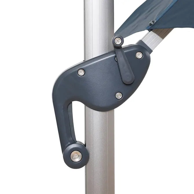 Градински чадър със странична стойка Hesperide Equador, Анодизиран сиво/Петрол, 4x3 m