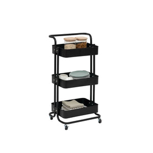 Cărucior de bucătărie 5five Black Edition, Negru, Metal, 3 niveluri