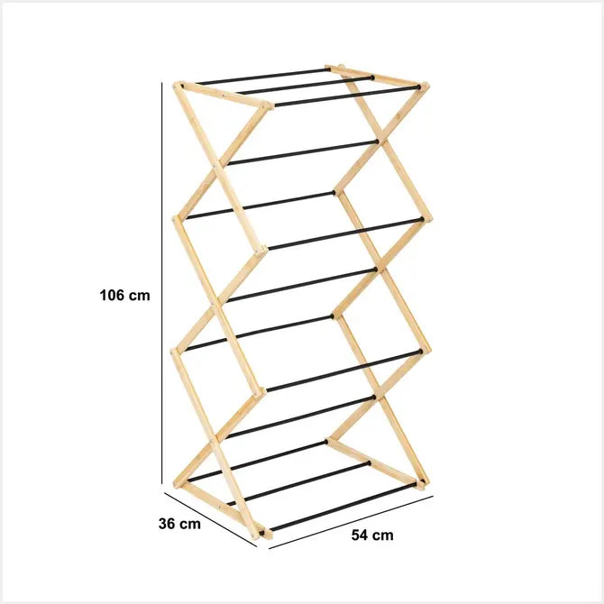 Uscător de rufe 5five Black Bamboo Accordion, bej bambus, 7 m