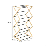 Uscător de rufe 5five Black Bamboo Accordion, bej bambus, 7 m