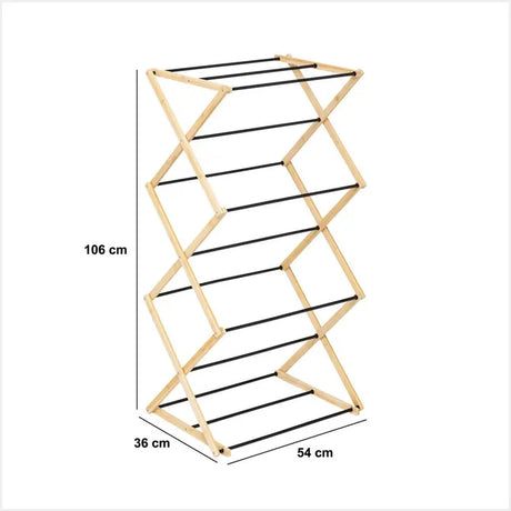 Uscător de rufe 5five Black Bamboo Accordion, bej bambus, 7 m
