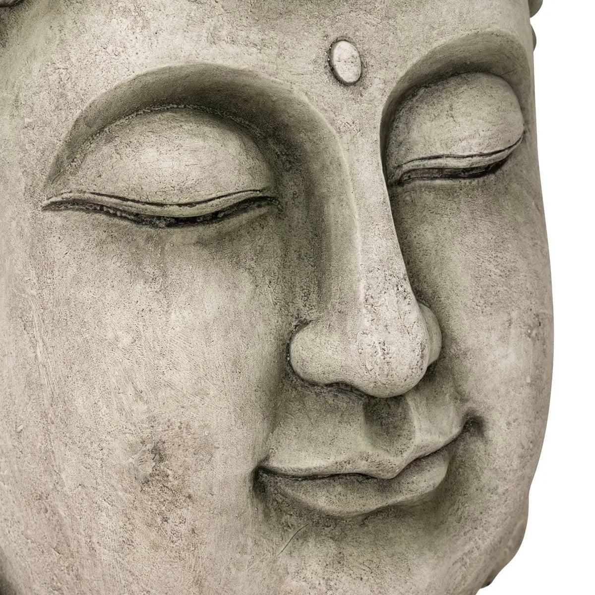 Statuie decorativă Atmosphera Cap de Buddha, Magneziu, Gri, 60 cm