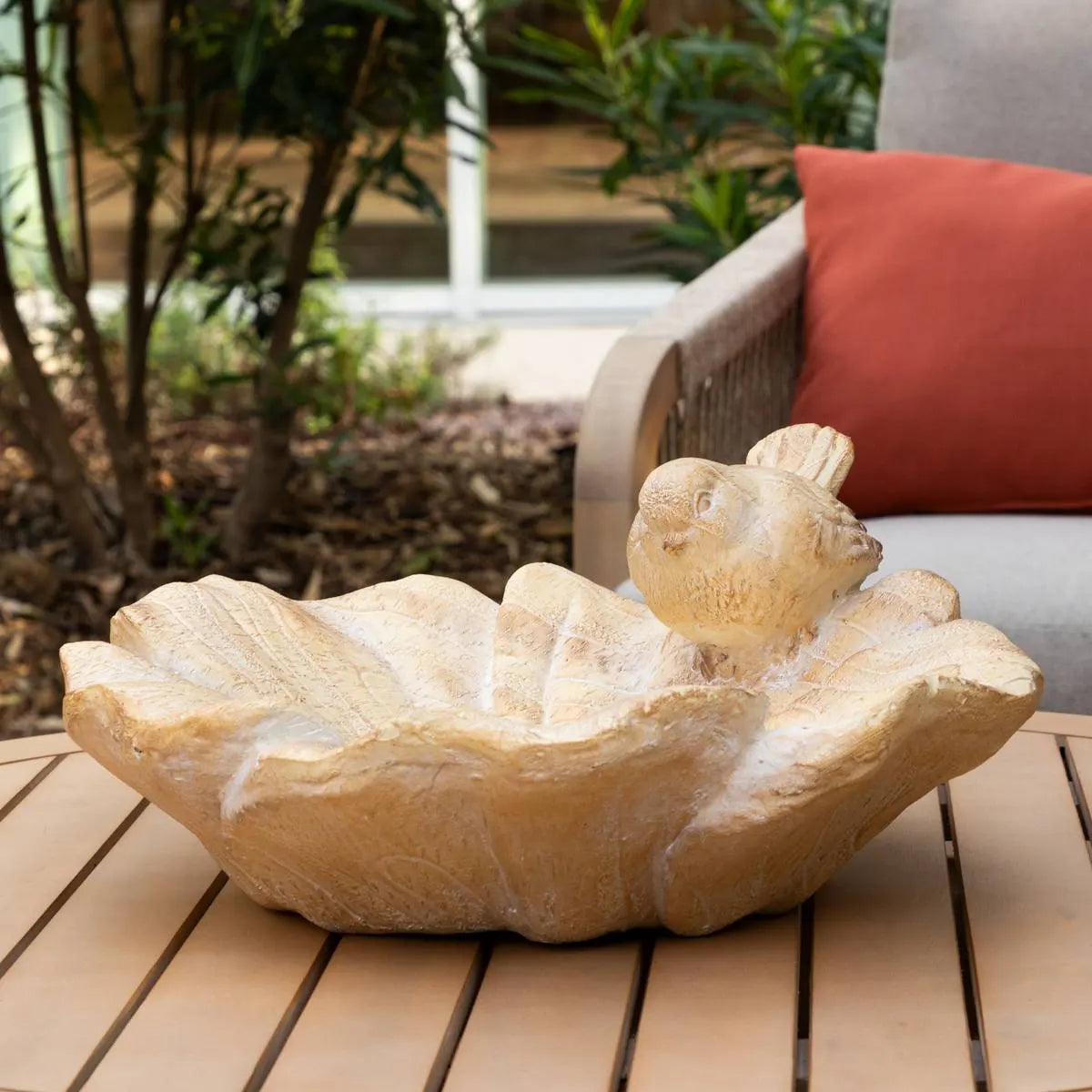 Figurină decorativă Atmosphera Birdy, Magneziu, Bej, 38 cm