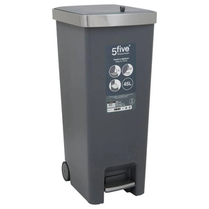 Coș de gunoi 5five, oțel inoxidabil și plastic, 45 l