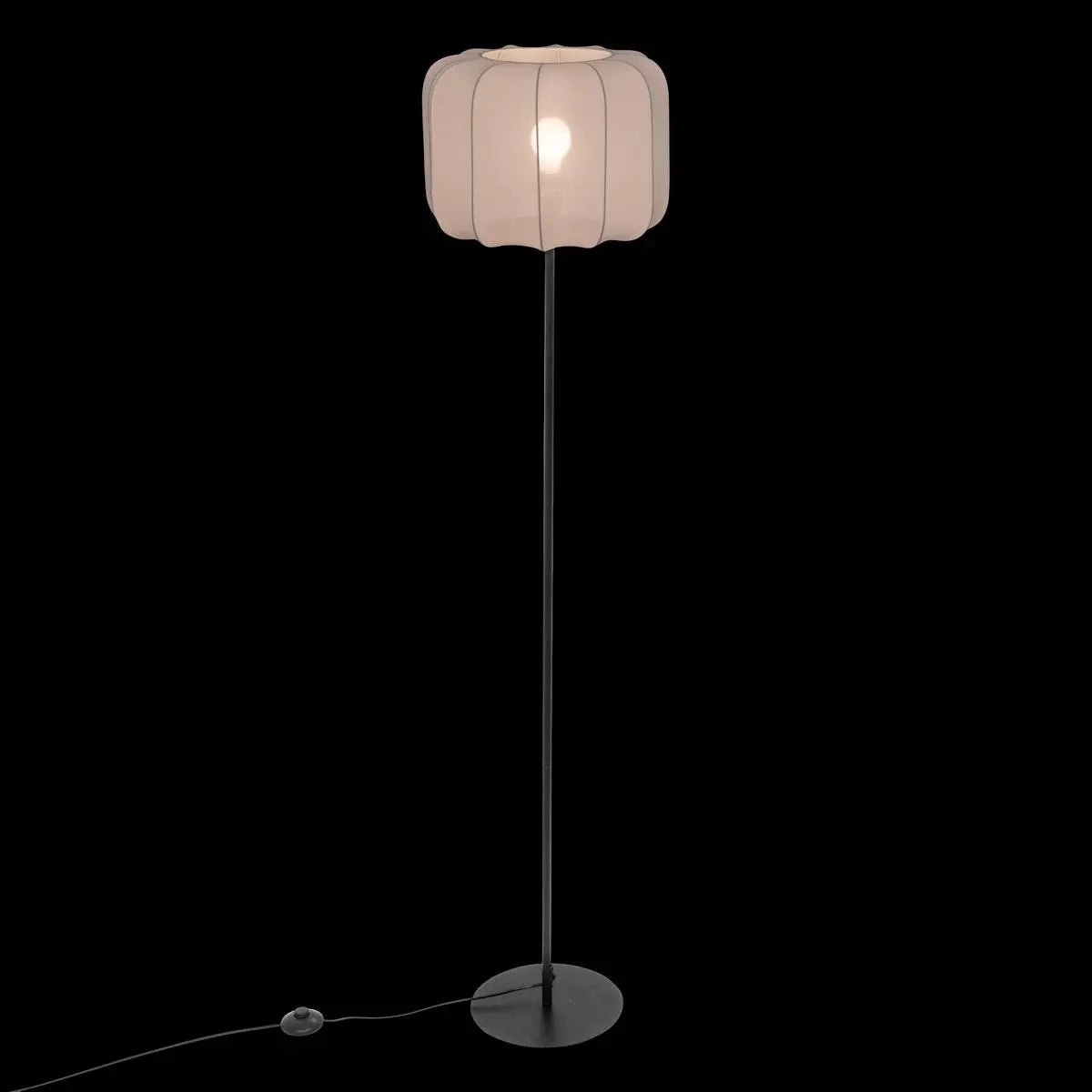 Lampion atmosphera Tobie, Metal și bumbac, Negru, 150 cm
