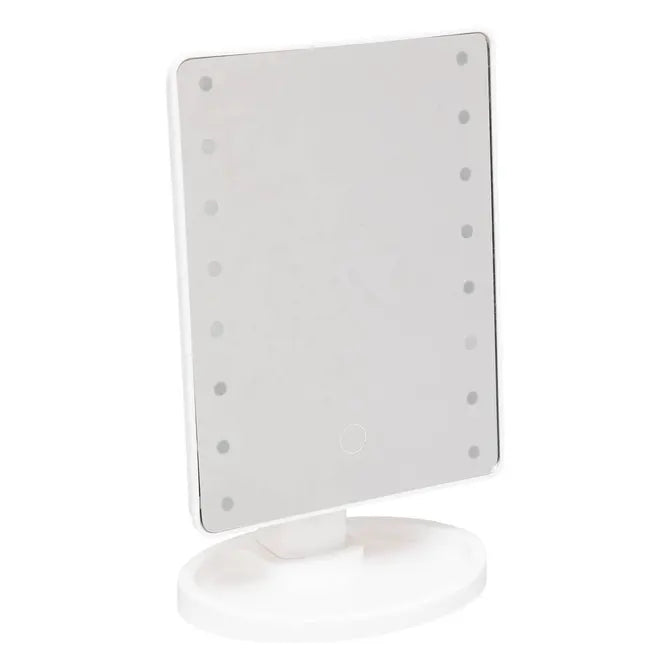 Oglindă de baie 5five, LED, dreptunghiulară, 16x28 cm, albă
