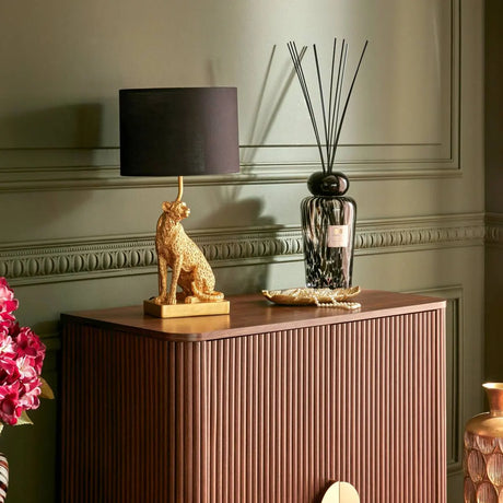 Lampă de masă atmosferă Gepi, Leopard, Înălțime 47,5 cm, Auriu