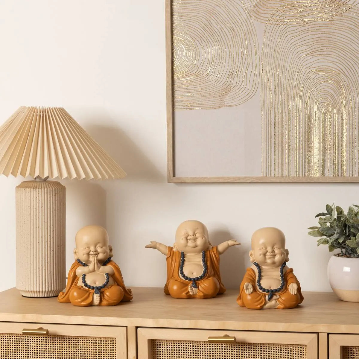 Figură decorativă Buddha cu atmosferă, rășină, 16 cm