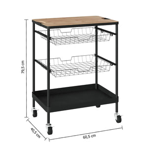 Cărucior de bucătărie 5five, Mediu, Metal, Cu partea superioară detașabilă