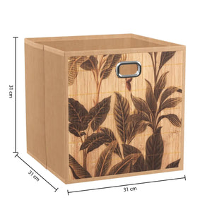 Coș de depozitare 5five, Bambus, Imprimeu, 31x31 cm