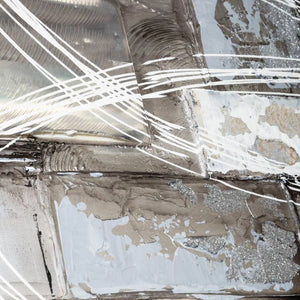 Pictură Atmosphera Kylia, Pânză pictată manual 150x150 cm, Argintiu, Modele asortate