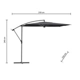 Umbrelă de grădină cu suport lateral Hesperide Manoa, 2,5x2,5 m