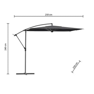 Градински чадър със странична стойка Hesperide Manoa, Цвят Шисти, 2.5x2.5 m