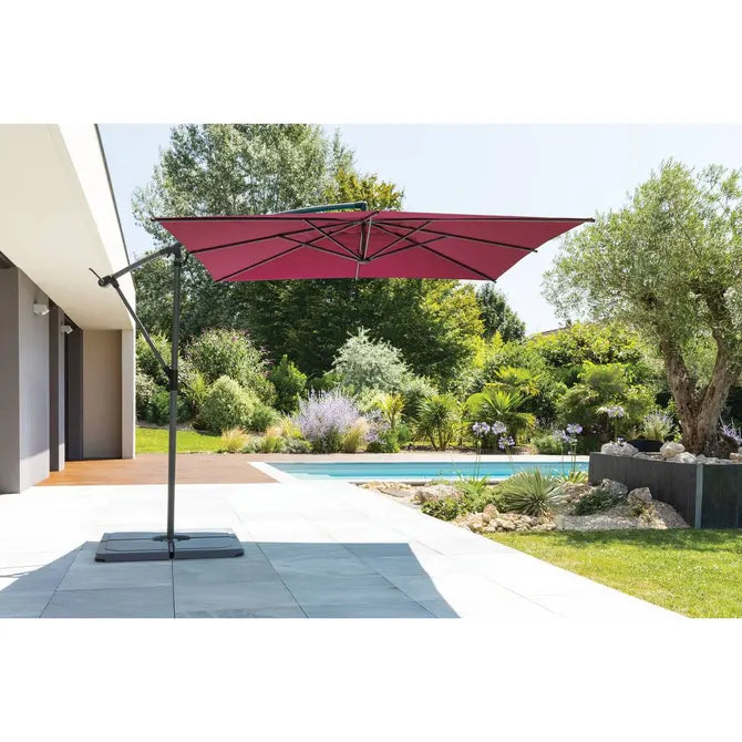 Градински чадър със странична стойка Hesperide Manoa, Бордо, 2.5x2.5 m