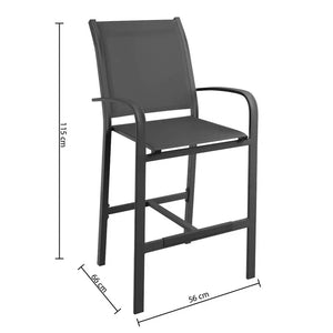 Scaun de bar de grădină Hesperide Essentia, antracit