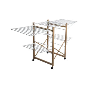 Uscător de rufe 5five cu efect de lemn și 4 roți, efect metalic de lemn, 27 m