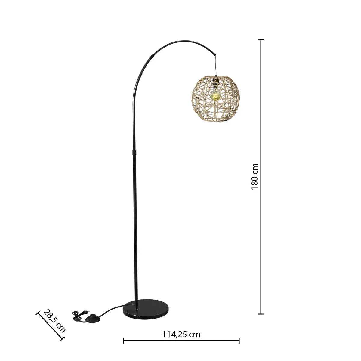 Lampion atmosphera Raahe, Metal, Natural, 180 cm