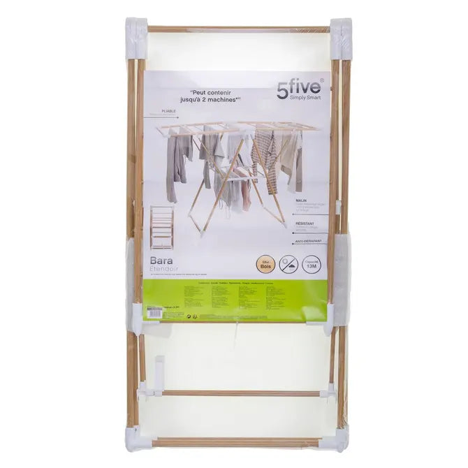 Uscător de rufe 5five Bara cu aspect de lemn, cu aripioare, efect metalic de lemn, 13 m