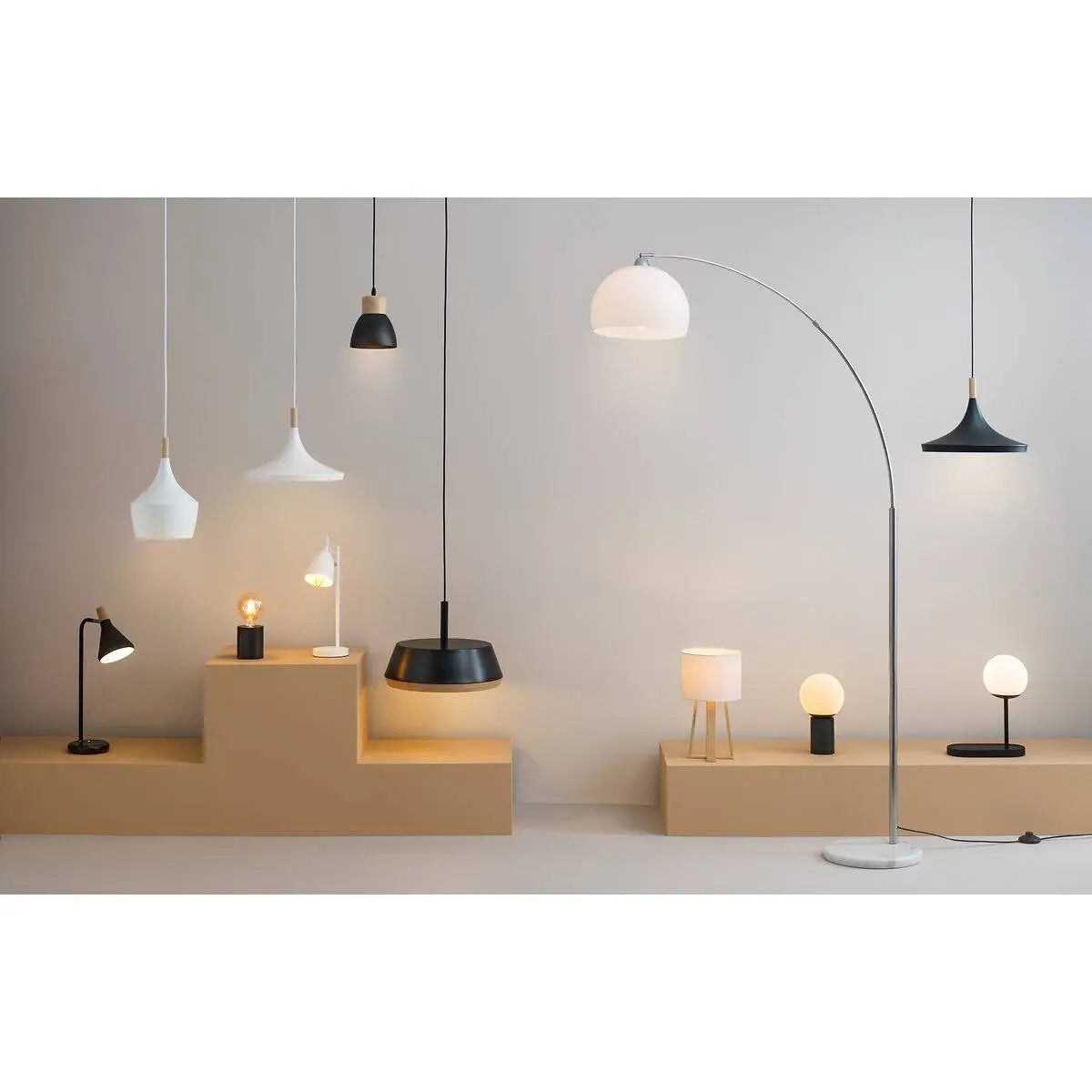 Lampion atmosphere Geda, Metal, Alb, 185 cm