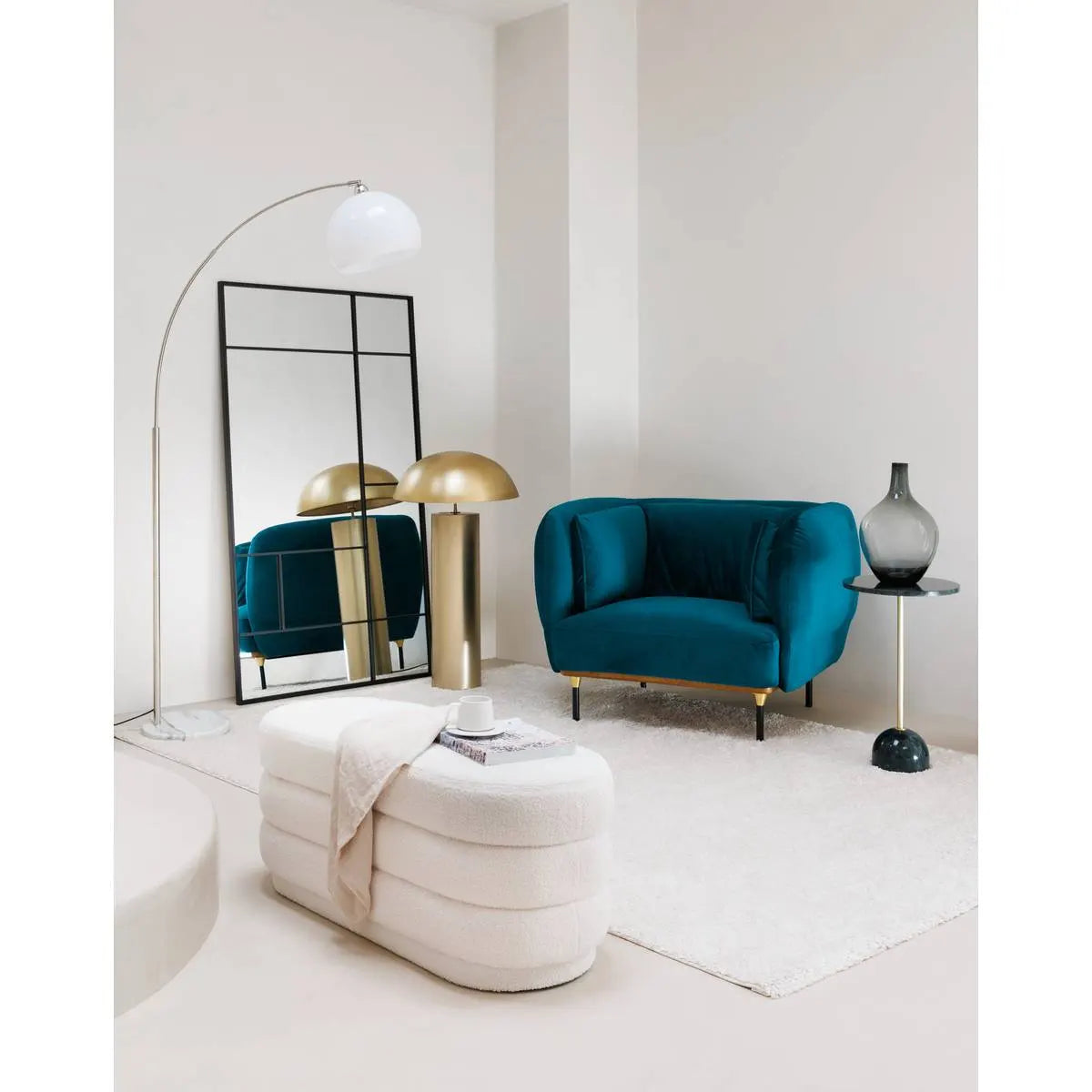 Lampion atmosphere Geda, Metal, Alb, 185 cm