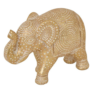 Figurină decorativă Atmosphera Gajah, Rășină, Aurie, 12 cm