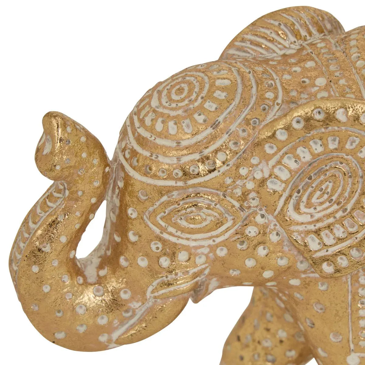 Figurină decorativă Atmosphera Gajah, Rășină, Aurie, 12 cm