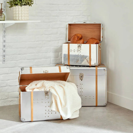 Cutii decorative Atmosphera Sky, aluminiu, 3 buc.