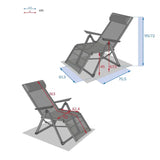 Scaun pliabil tip șezlong Hesperide Decima, aluminiu