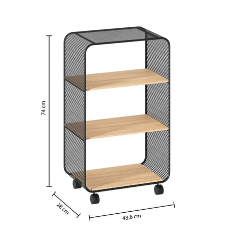 Raft cu 5 compartimente, Metal și lemn