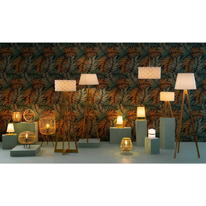 Lampion atmosphera Bahi, Bambus, Alb, 160 cm