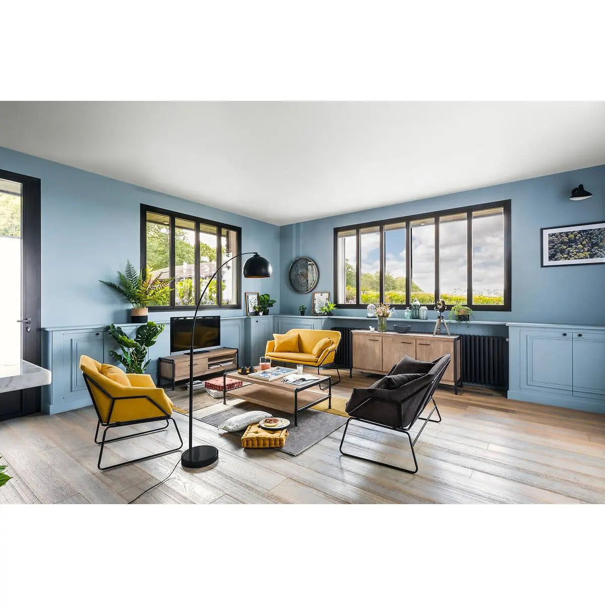 Lampă Atmosphere Hyto, Metal și Marmură, Negru, 177 cm