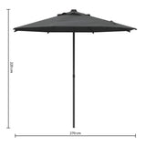 Umbrelă dreaptă înclinabilă Hesperide Soya, 2,7 m