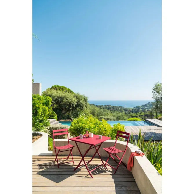 Masă pătrată de grădină Hesperide Greensboro, roșie